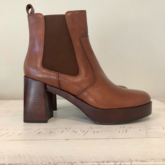 Pons Quintana Nepal Legno Brown leather platform ankle boots. Size 10. NWT - Picture 8 of 15